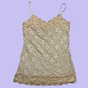 Cream lace sequin cami